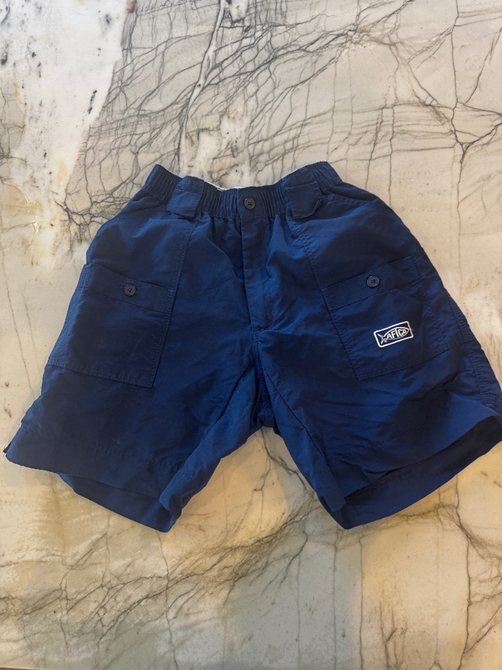 Navy 28 inch AFTCO Original Fishing Shorts